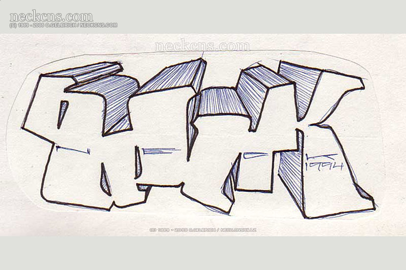 Ball point pen on paper, 1994