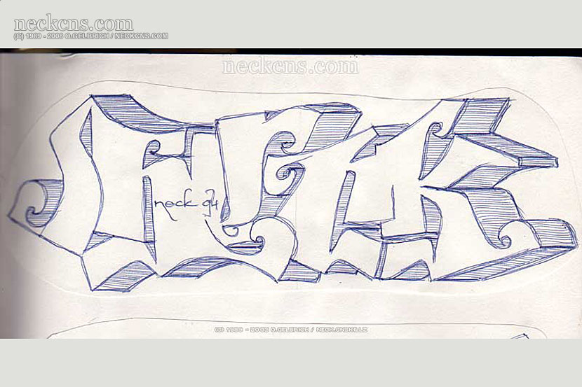 Ball point pen on paper, 1994