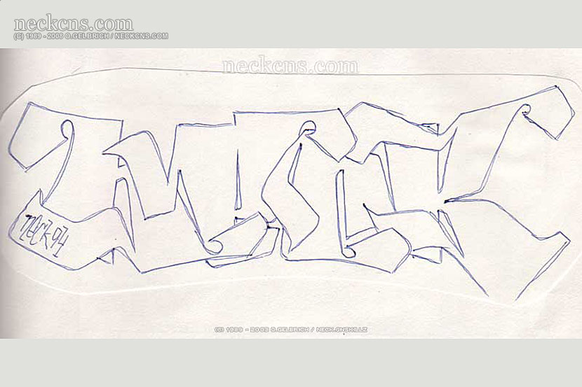 Ball point pen on paper, 1994
