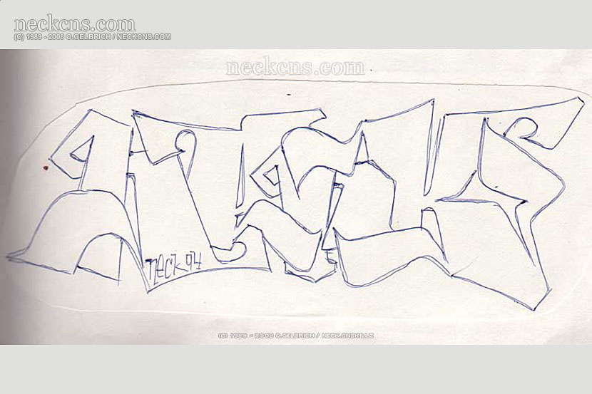Ball point pen on paper, 1994