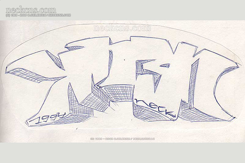 Ball point pen on paper, 1994