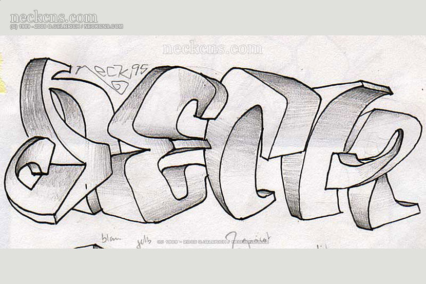 Felt pen on paper, 1995