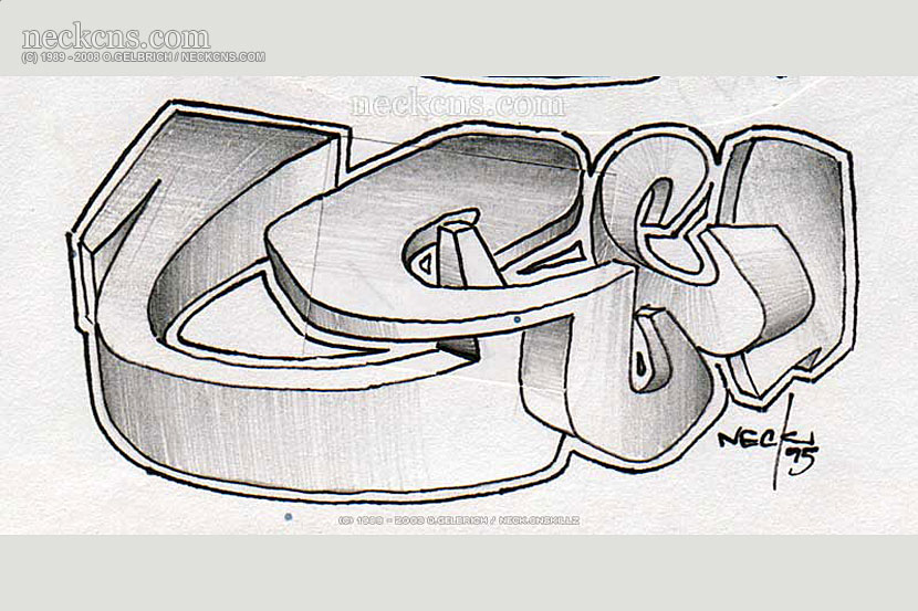 Felt pen on paper, 1995