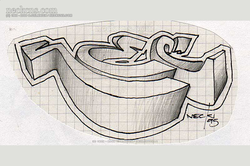 Felt pen on paper, 1995