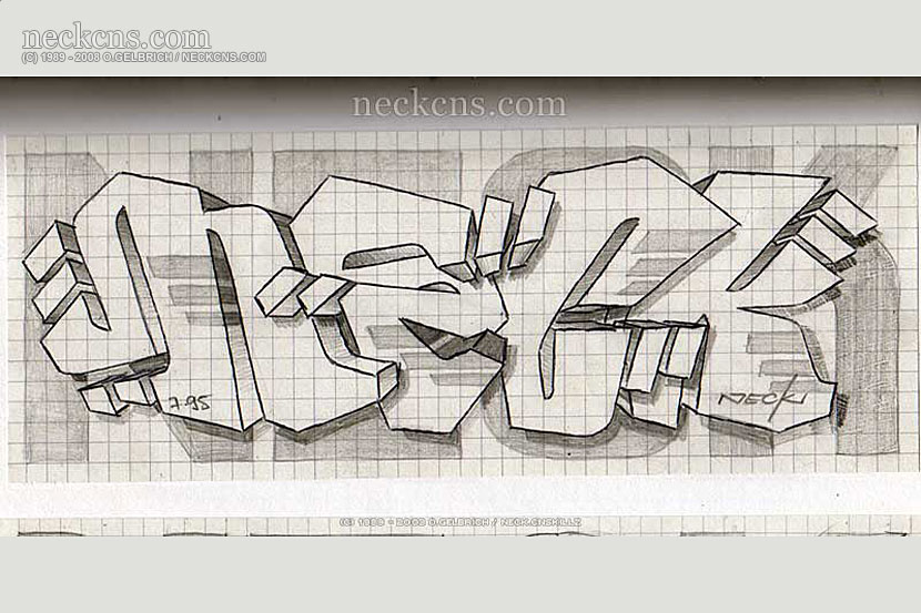 Felt pen on paper, 1995